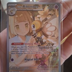 Pokemon Trading Card - Lillie's Ribombee with Yellow and Purple